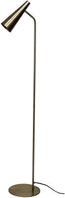 Moe's Home Collection Trumpet 1-Light Contemporary Metal Floor Lamp in Gold