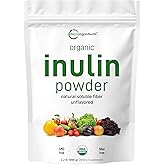 Organic Inulin FOS Powder (Jerusalem Artichoke), 2.2 Pounds (35 Ounce), Quick Water Soluble, Prebiotic Intestinal Support for