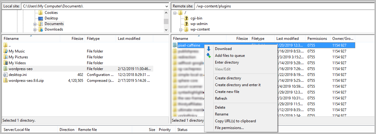 Downloading WordPress files using FTP Downloading WordPress files using FTP