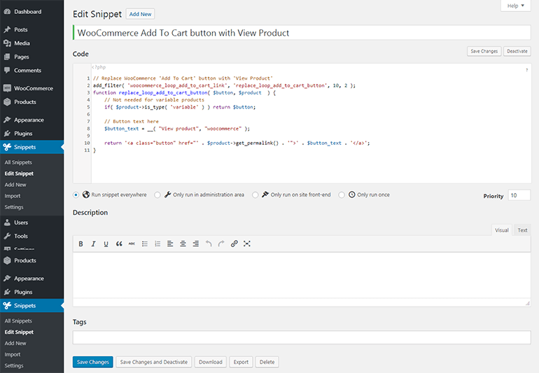 WooCommerce Add to Cart replaced with View Product Button WooCommerce Add to Cart replaced with View Product Button