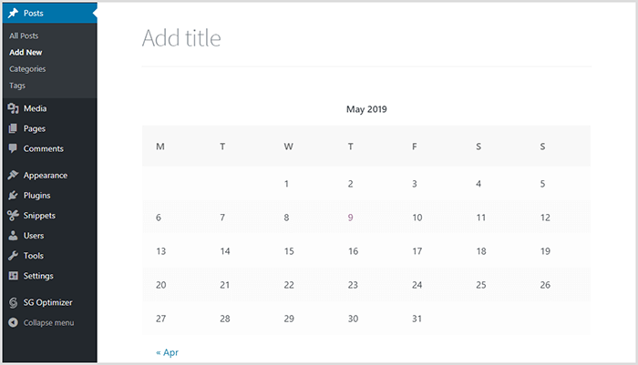 WordPress Calendar Block WordPress Calendar Block