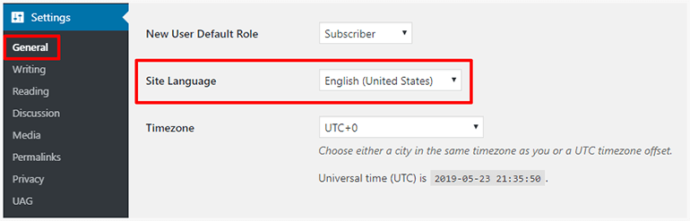 WordPress Site Language WordPress Site Language