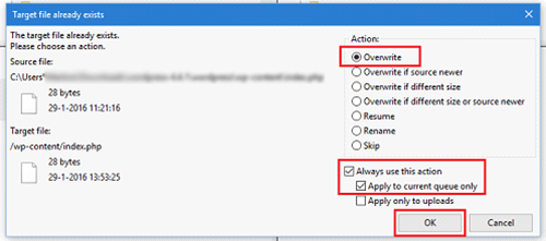 FTP WordPress Files Overwrite FTP WordPress Files Overwrite