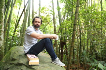 David Kadavy on a rock