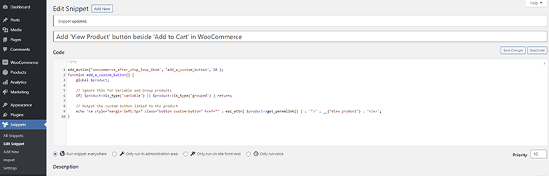 Adding PHP Snippet 1 Adding PHP Snippet 1