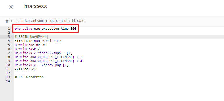 wordpress max execution time htaccess wordpress max execution time htaccess