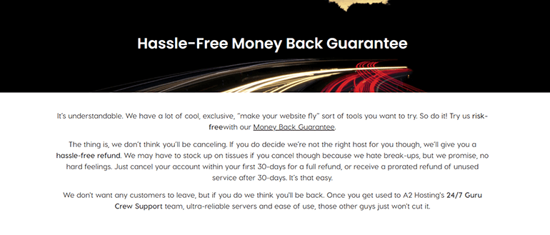 a2 hosting refund policy a2 hosting refund policy